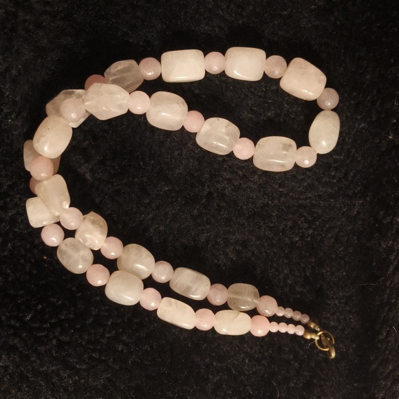 Genuine Rose Quartz Necklace - Picture 1 of 4